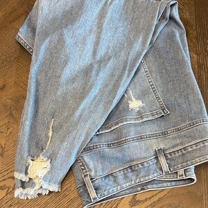 Lane Bryant Light Blue Skinny Jeans Distressed